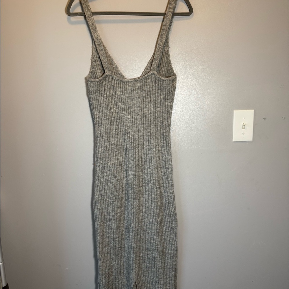 H&M Heather Gray Knit Midi Dress
